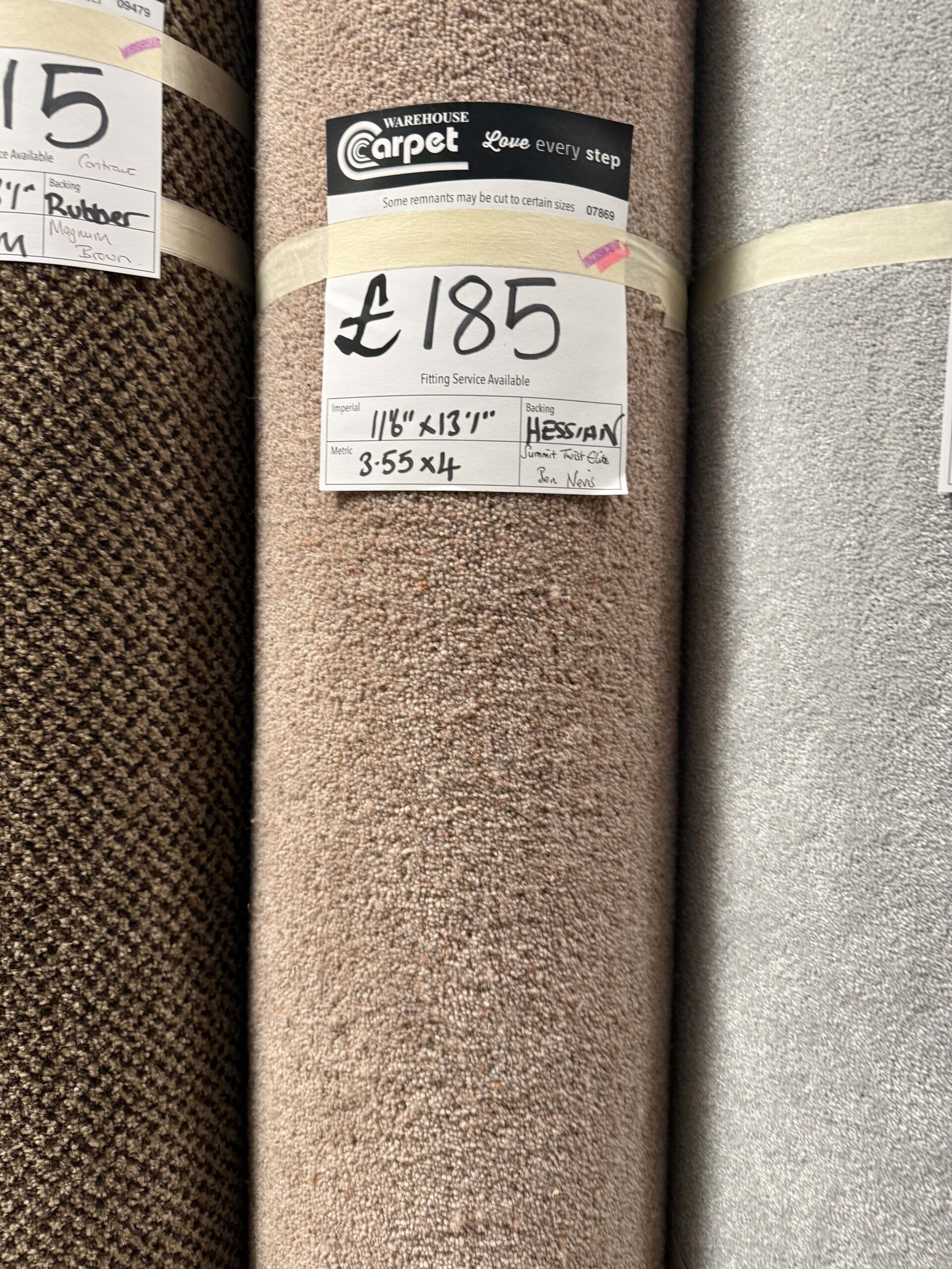 SUMMIT TWIST ELITE CARPET - HESSIAN - 3.55 X 4M