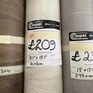 Wood Plank Light Grey - Vinyl Remnant - 4m x 4m