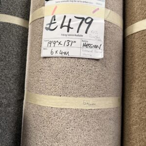 BALMORAL TWIST 80% WOOL - STONE - HESSIAN - 6 X 4M