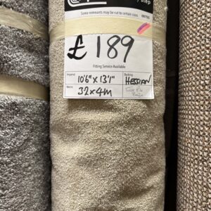 TWIST PILE - BEIGE - HESSIAN - 3.2 X 4M
