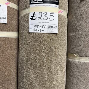 TWIST PILE - DARK BEIGE - HESSIAN - 3.1 X 5M