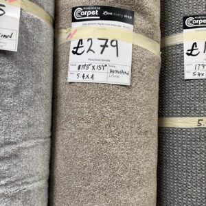 CUT PILE - BEIGE - HESSIAN - 5.4 X 4M