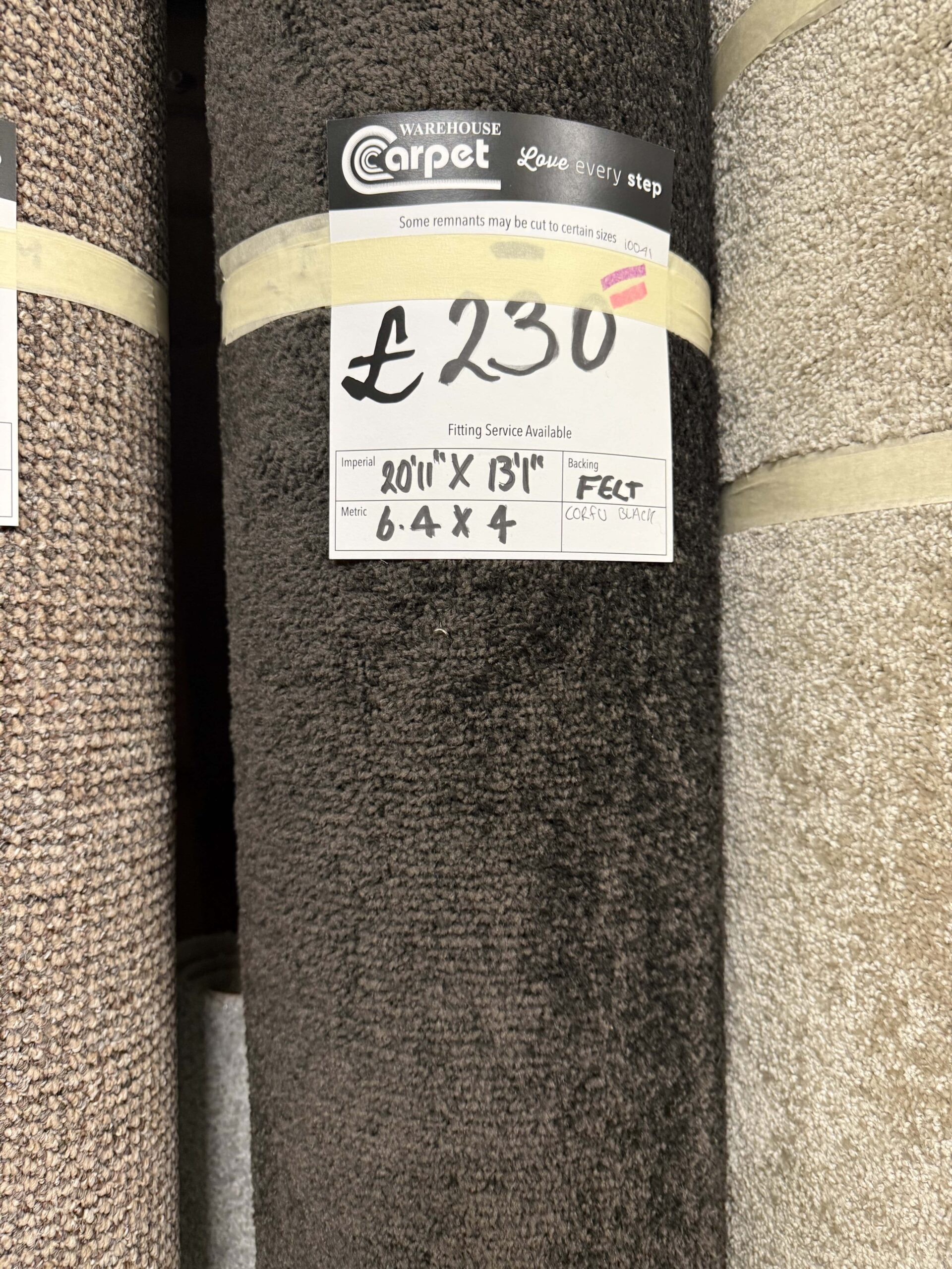 CORFU BUDGET TWIST - BLACK - FELT - 6.4 X 4M