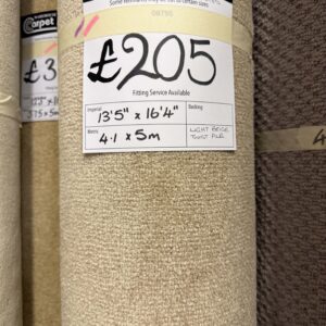 TWIST PILE - LIGHT BEIGE - HESSIAN - 4.1 X 5M
