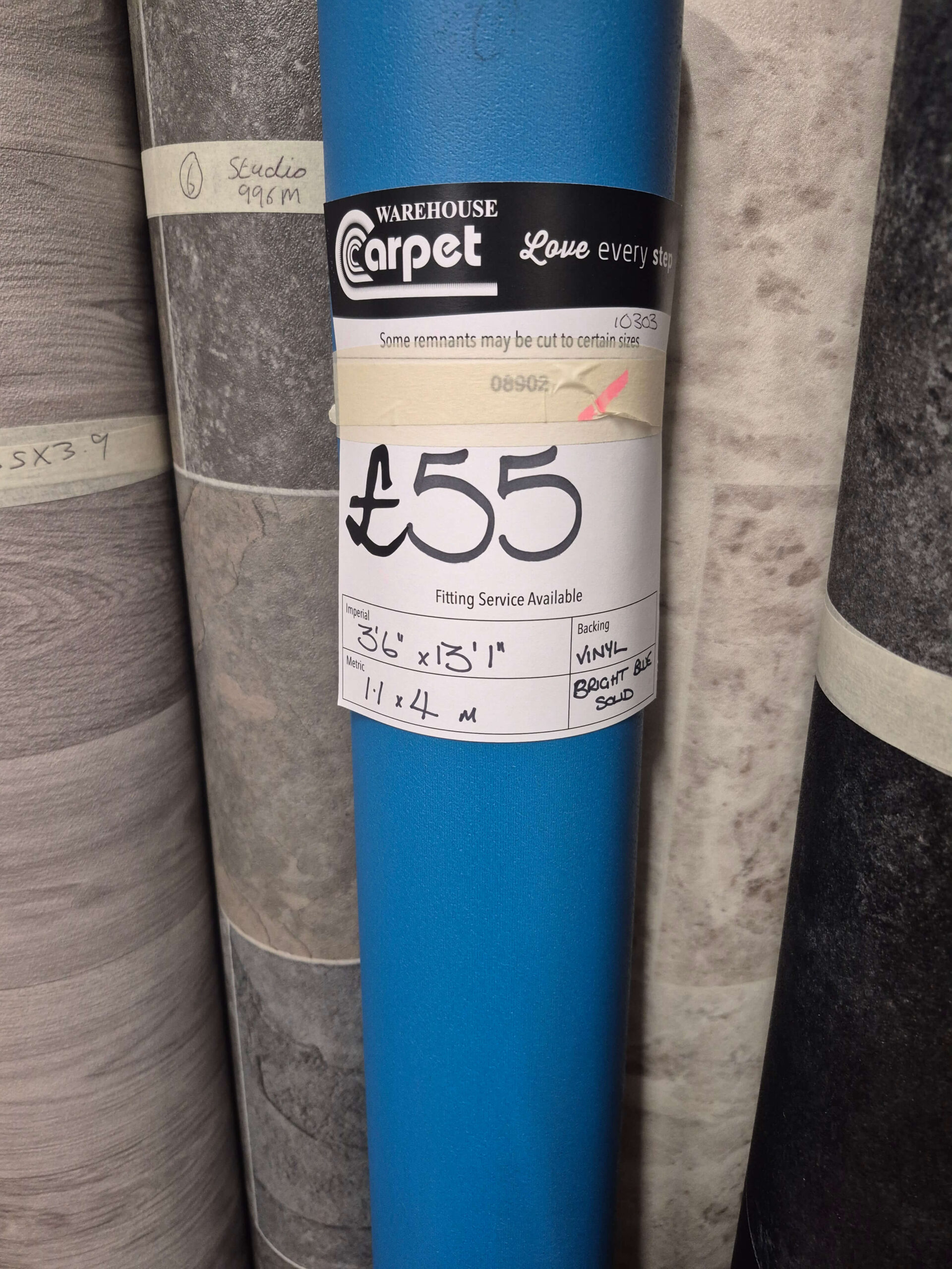 BRIGHT BLUE SOLID - VINYL - 1.1 X 4M
