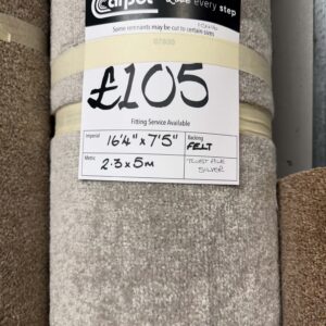 TWIST PILE - SILVER - FELT - 2.3 X 5M