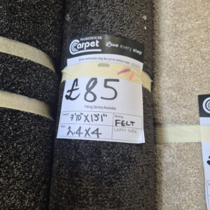 CORFU BUDGET TWIST PILE - BLACK - FELT - 2.4 X 4M