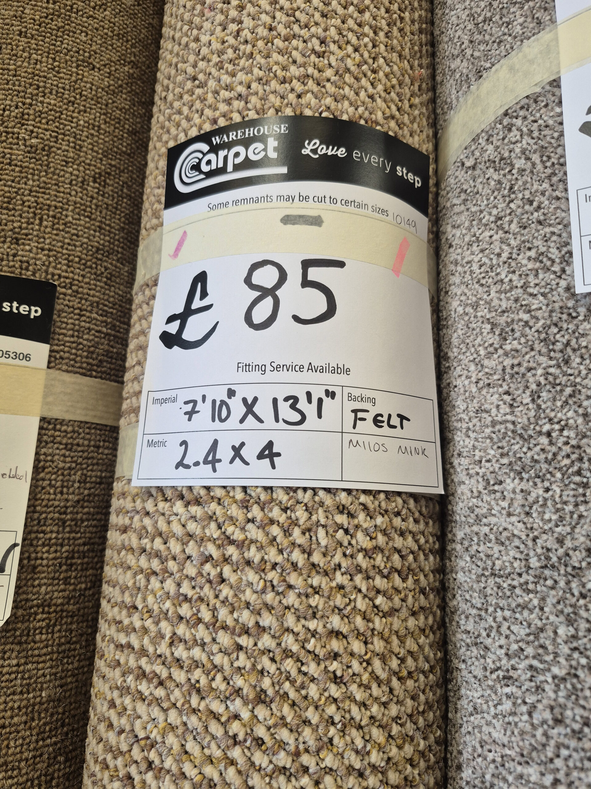 MILOS LOOP PILE - MINK - FELT - 2.4 X 4M