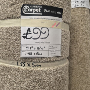 LUXURY SAXONY - BEIGE - HESSIAN - 1.55 X 5M