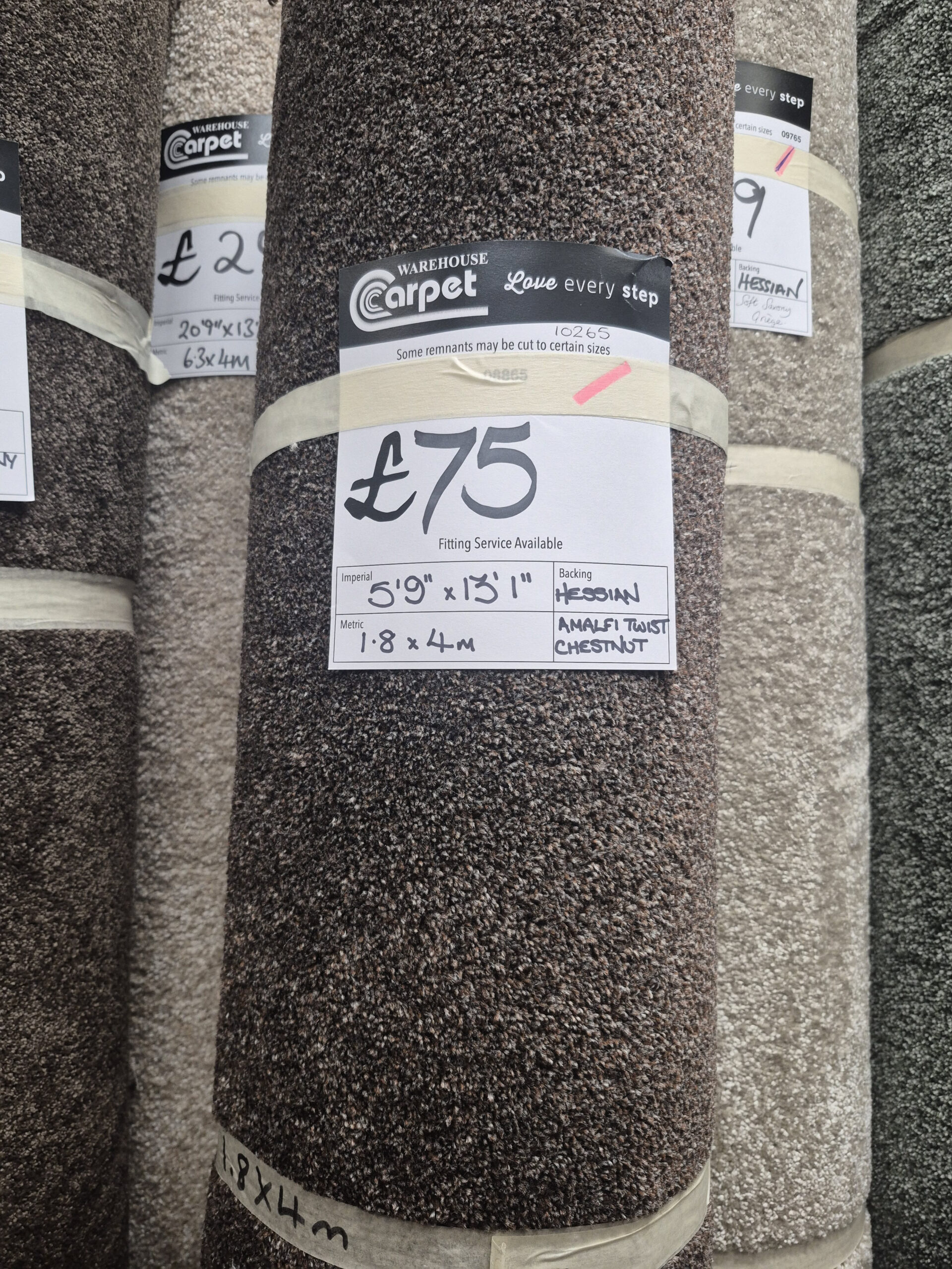 AMALFI TWIST - CHESTNUT - HESSIAN - 1.8 X 4M