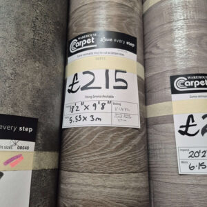 WOOD PLANK - GREY/BEIGE - VINYL - 5.55 X 3M