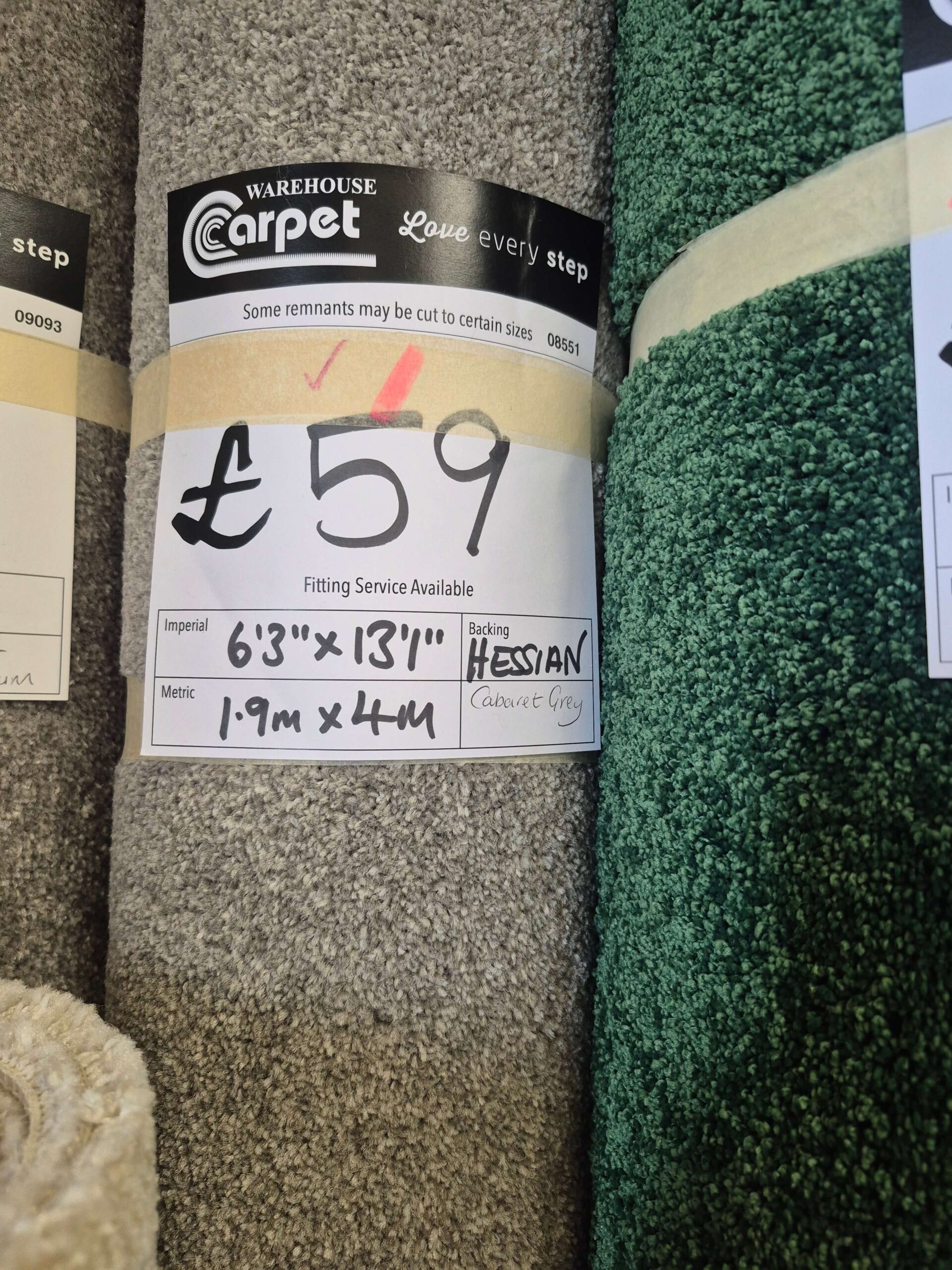 CABARET TWIST - GREY - HESSIAN - 1.9 X 4M