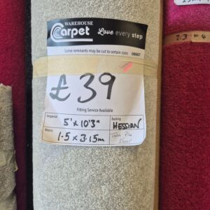TWIST PILE - SILVER - HESSIAN - 1.5 X 3.15M
