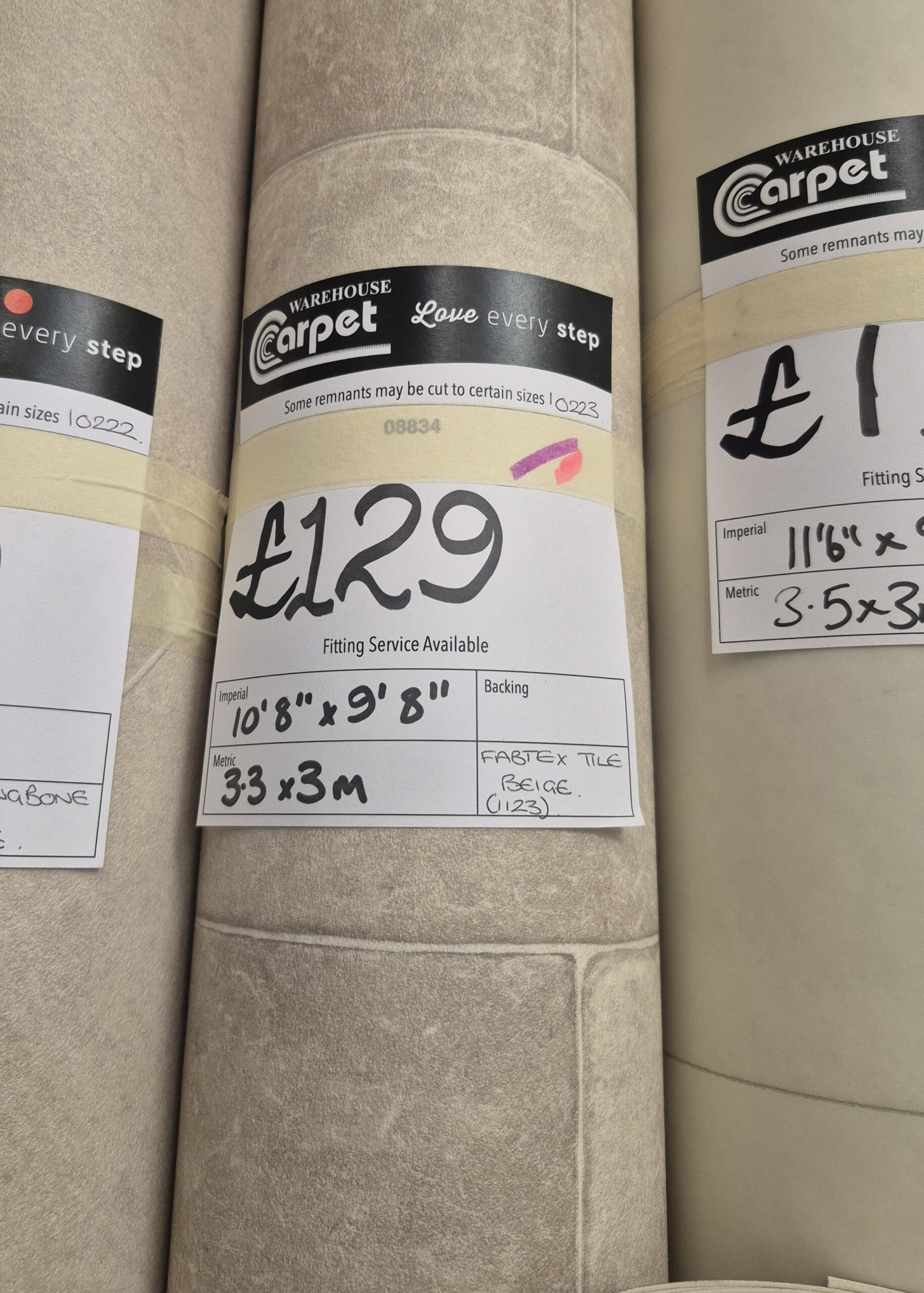 FABTEX TILE - BEIGE - VINYL - 3.3 X 3M