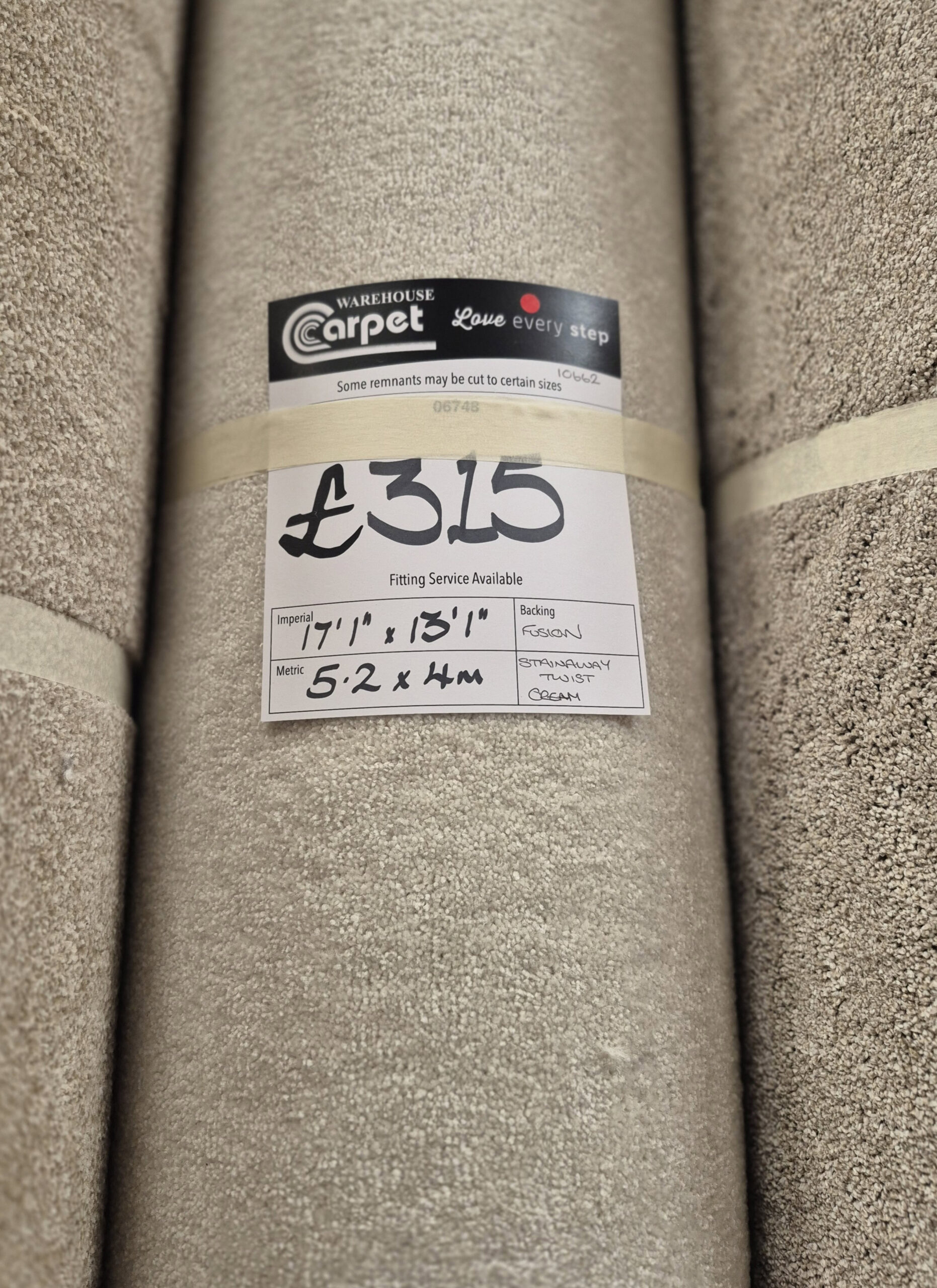 STAINAWAY TWIST - CREAM - FUSION - 5.2 X 4M