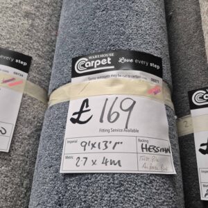 TWIST PILE - AIR FORCE BLUE - HESSIAN - 2.7 X 4M
