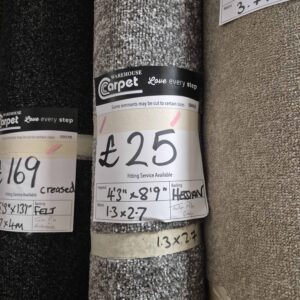 TWIST PILE - GREY - HESSIAN - 1.3 X 2.7M