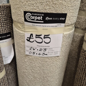 TWIST PILE - LIGHT CREAM - FUSION - 0.8 X 6.5M