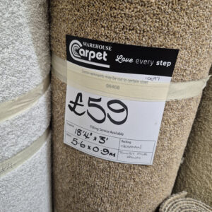 TWIST PILE - FAWN - HESSIAN - 5.6 X 0.9M