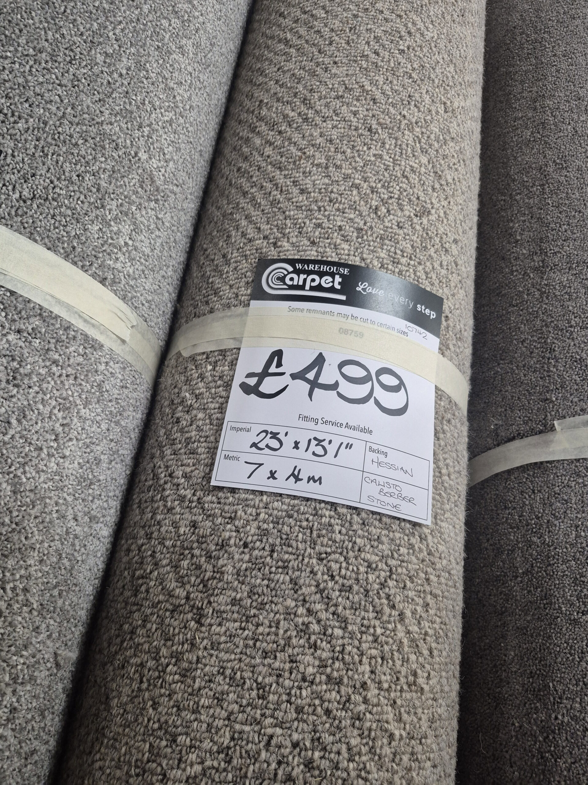 CALISTO BERBER - STONE - HESSIAN - 7 X 4M