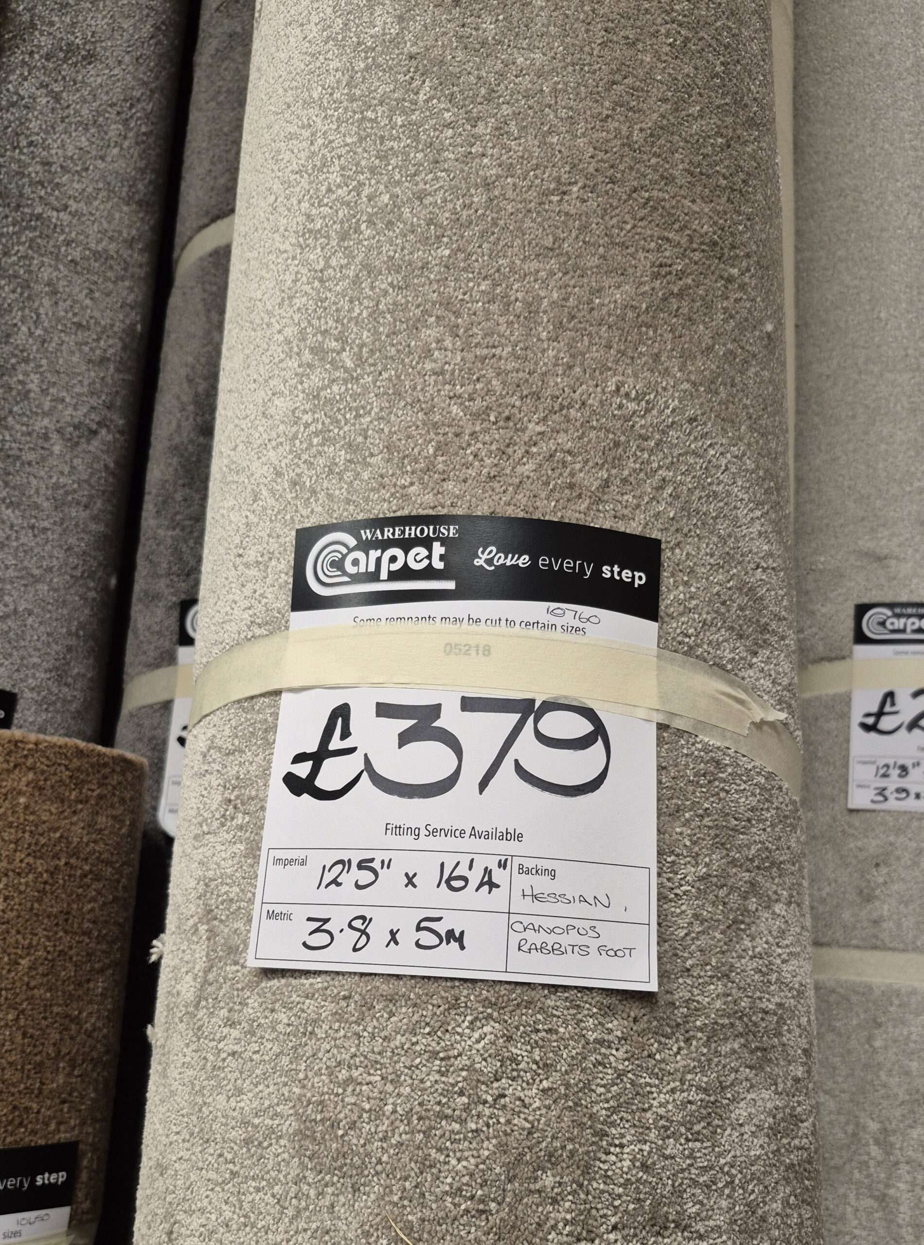 CANOPUS TWIST - RABBITS FOOT - HESSIAN - 3.8 X 5M
