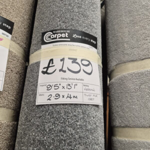 TWIST PILE - GREY - HESSIAN - 2.9 X 4M