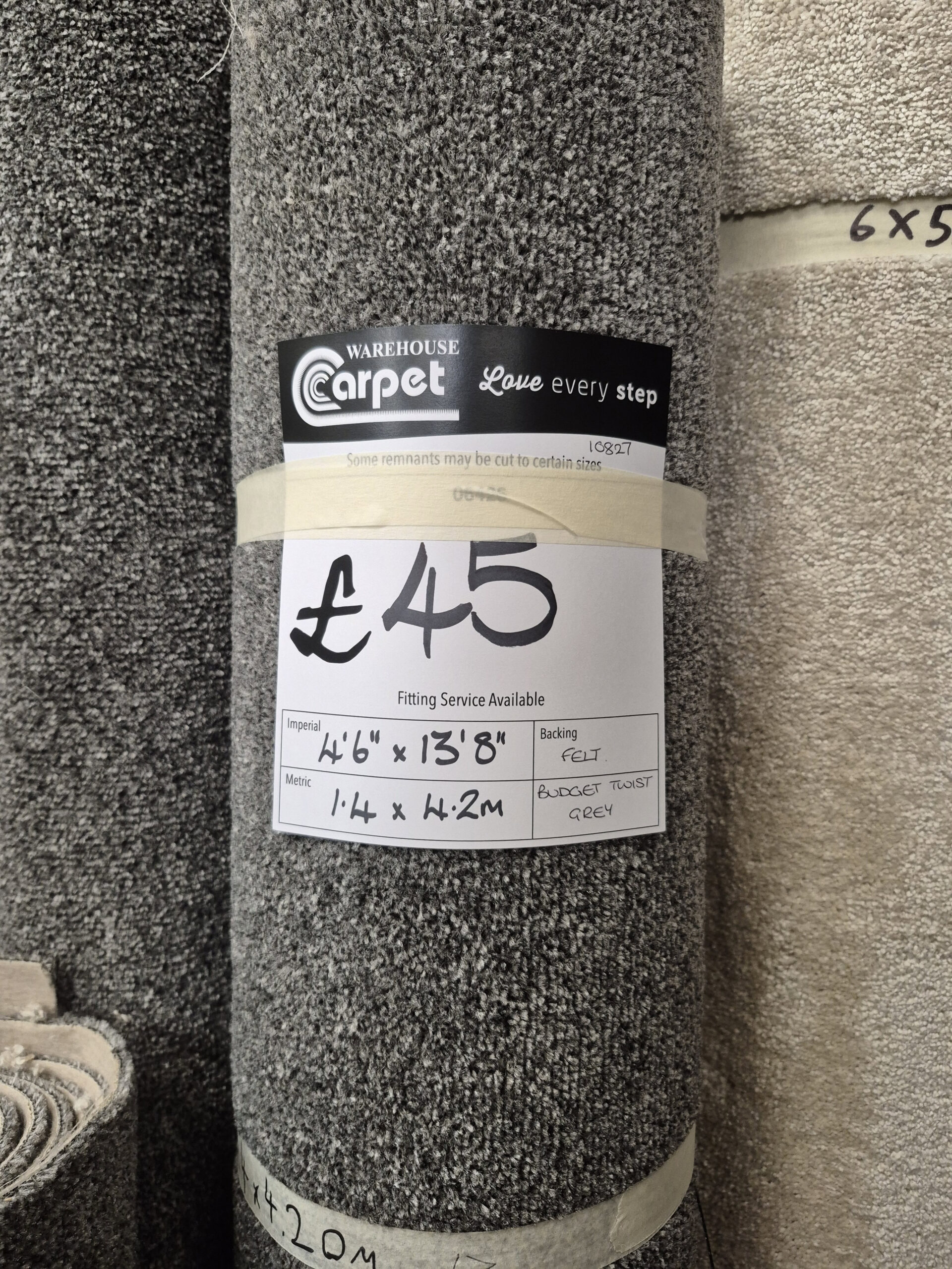 BUDGET TWIST - GREY - FELT - 1.4 X 4.2M