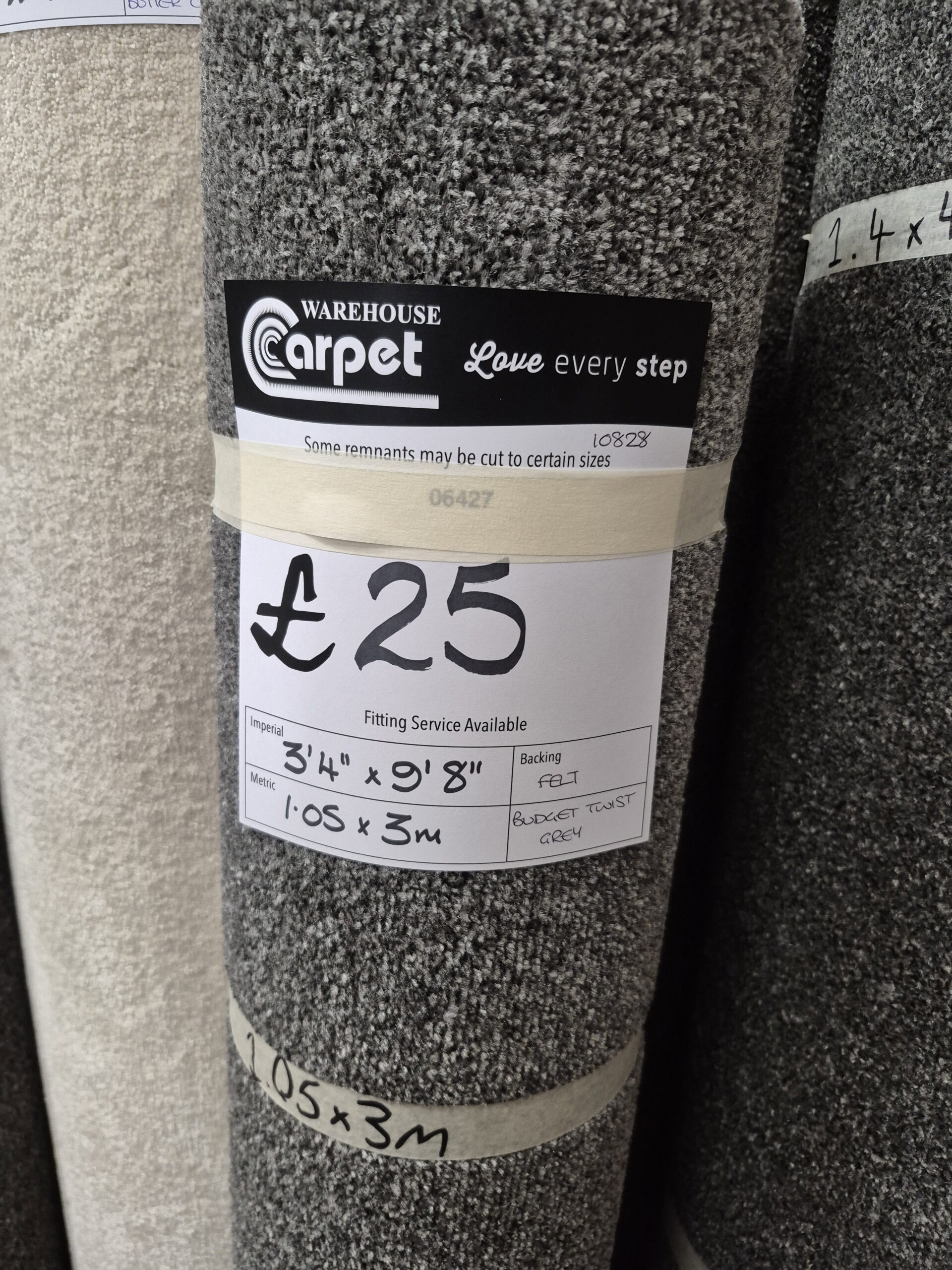 BUDGET TWIST - GREY - FELT - 1.05 X 3M