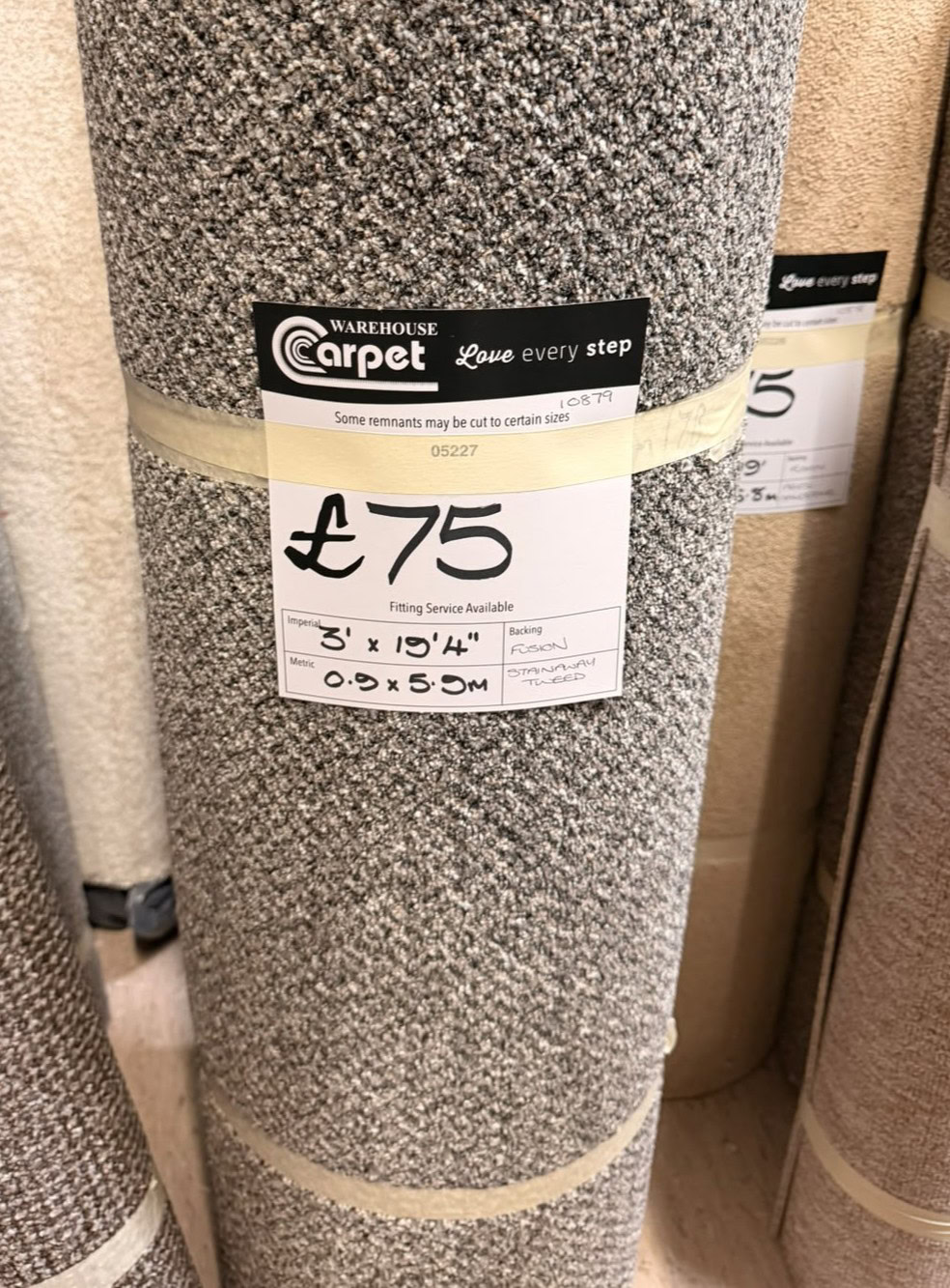 STAINAWAY TWEED - GREY - FUSION - 0.9 X 5.9M