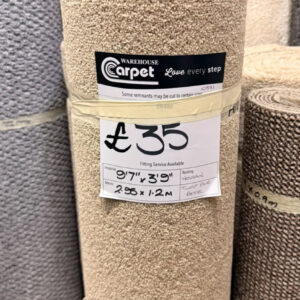 TWIST PILE - BEIGE - HESSIAN - 2.95 X 1.2M